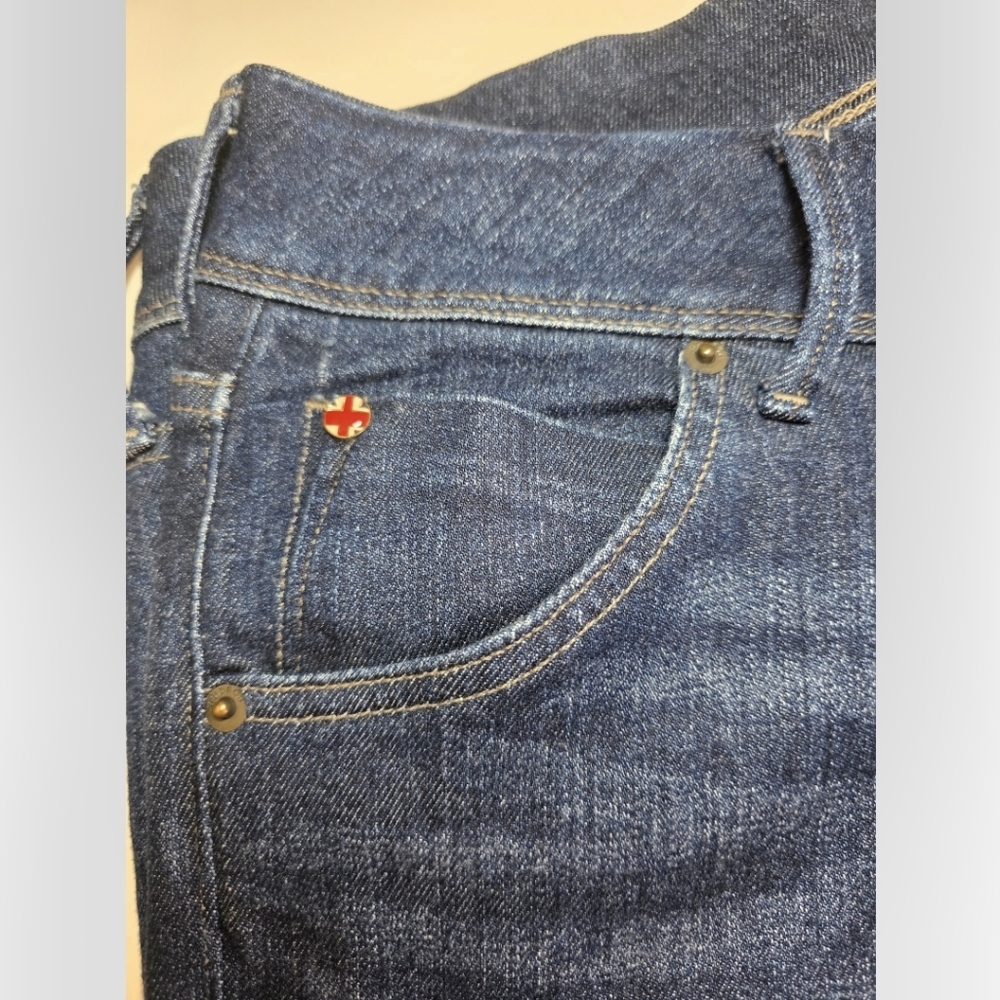 Hudson Beth Midrise Baby Boot Jeans Women's 31 Dark Wash Indigo Stretch Denim - Picture 11 of 13